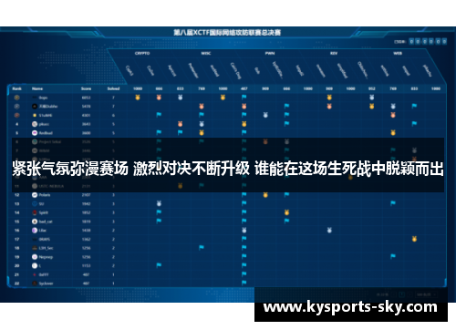 紧张气氛弥漫赛场 激烈对决不断升级 谁能在这场生死战中脱颖而出